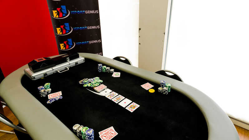 Poker table and chips in the GTG Network Melbourne office